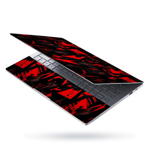 Dynamic Red And Black Abstract Energy Laptop Skin - View 3