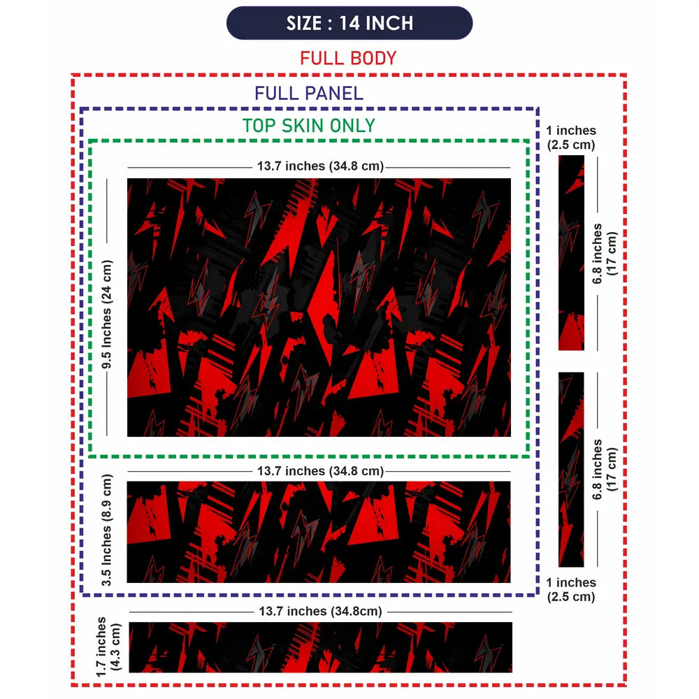 Dynamic Red And Black Abstract Energy Laptop Skin - View 7