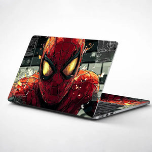 Dynamic Spider-man Action Portrait Laptop Skin - View 1