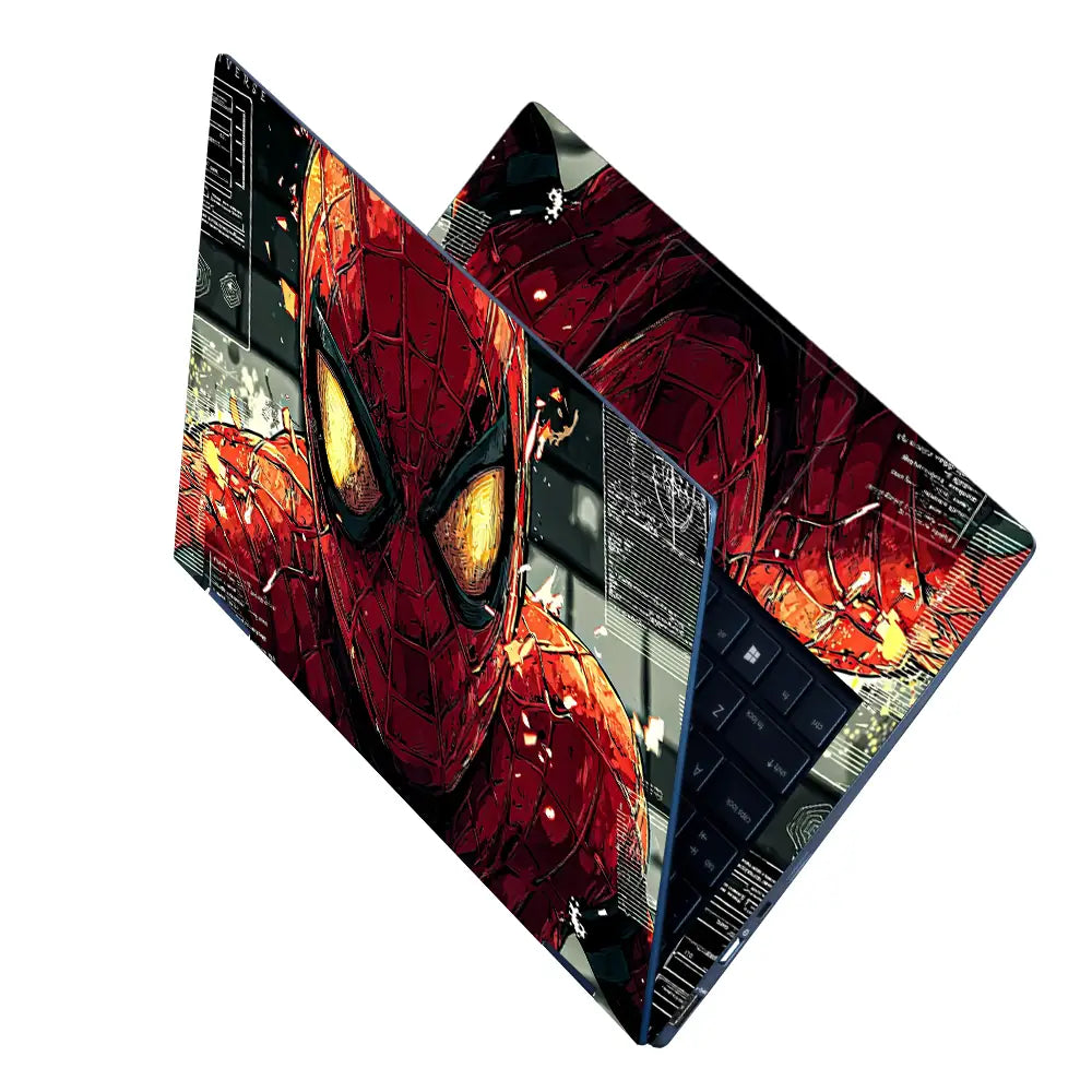 Dynamic Spider-man Action Portrait Laptop Skin - View 2