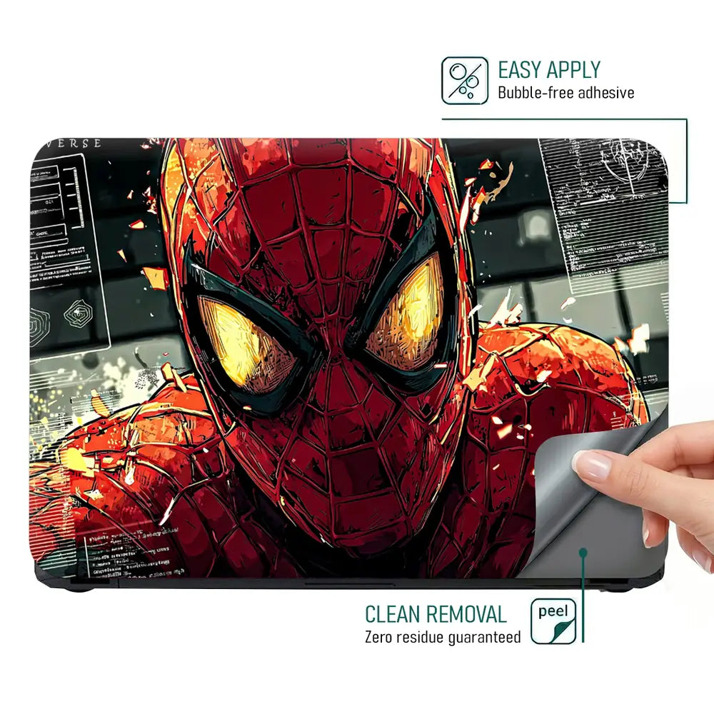 Dynamic Spider-man Action Portrait Laptop Skin - View 4