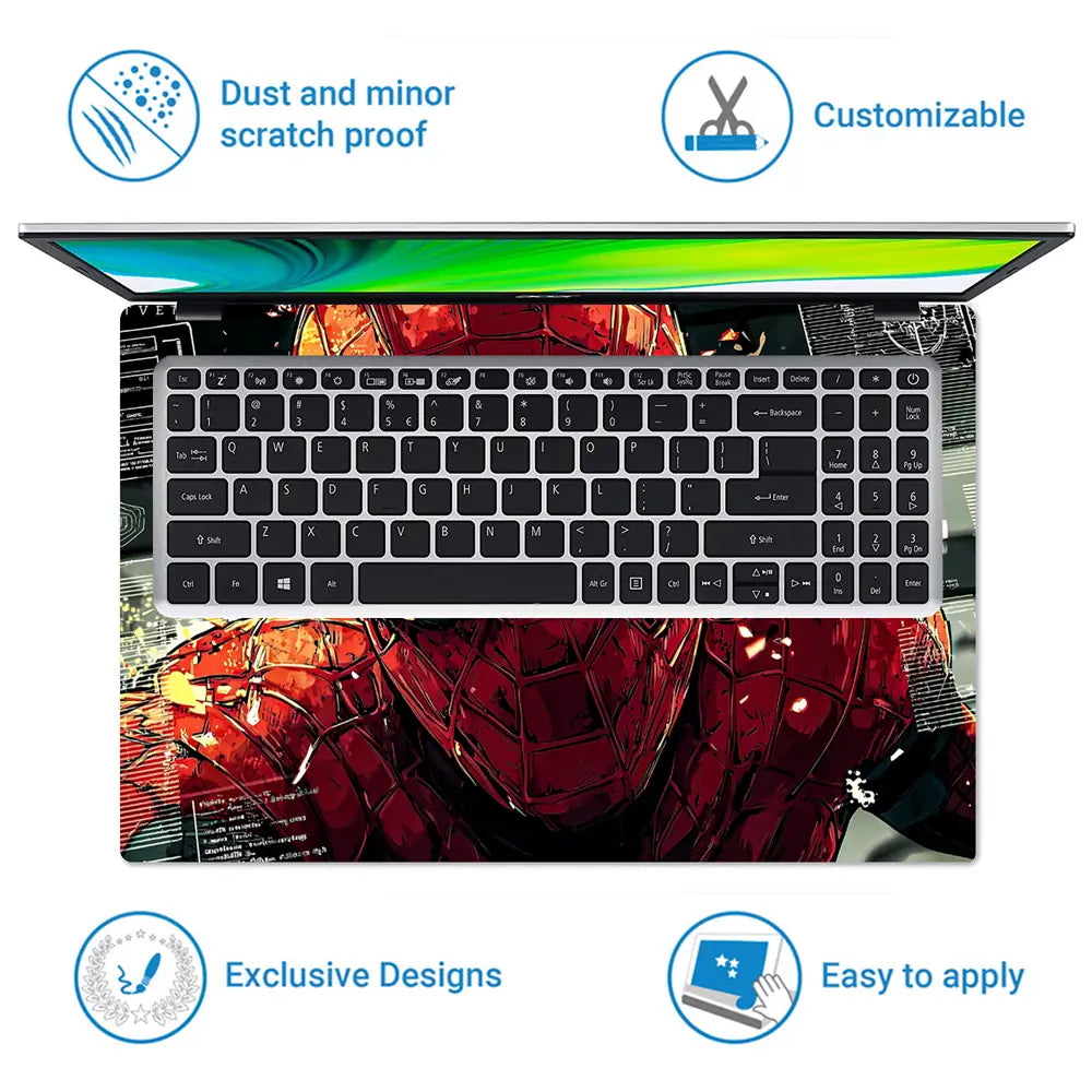 Dynamic Spider-man Action Portrait Laptop Skin - View 5