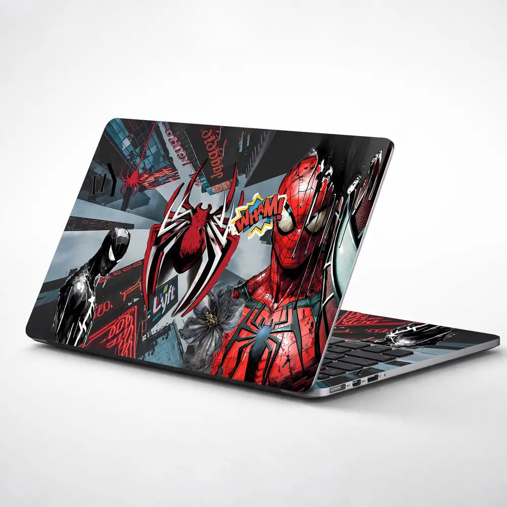 Dynamic Spider-man Comic Art Laptop Skin - View 1