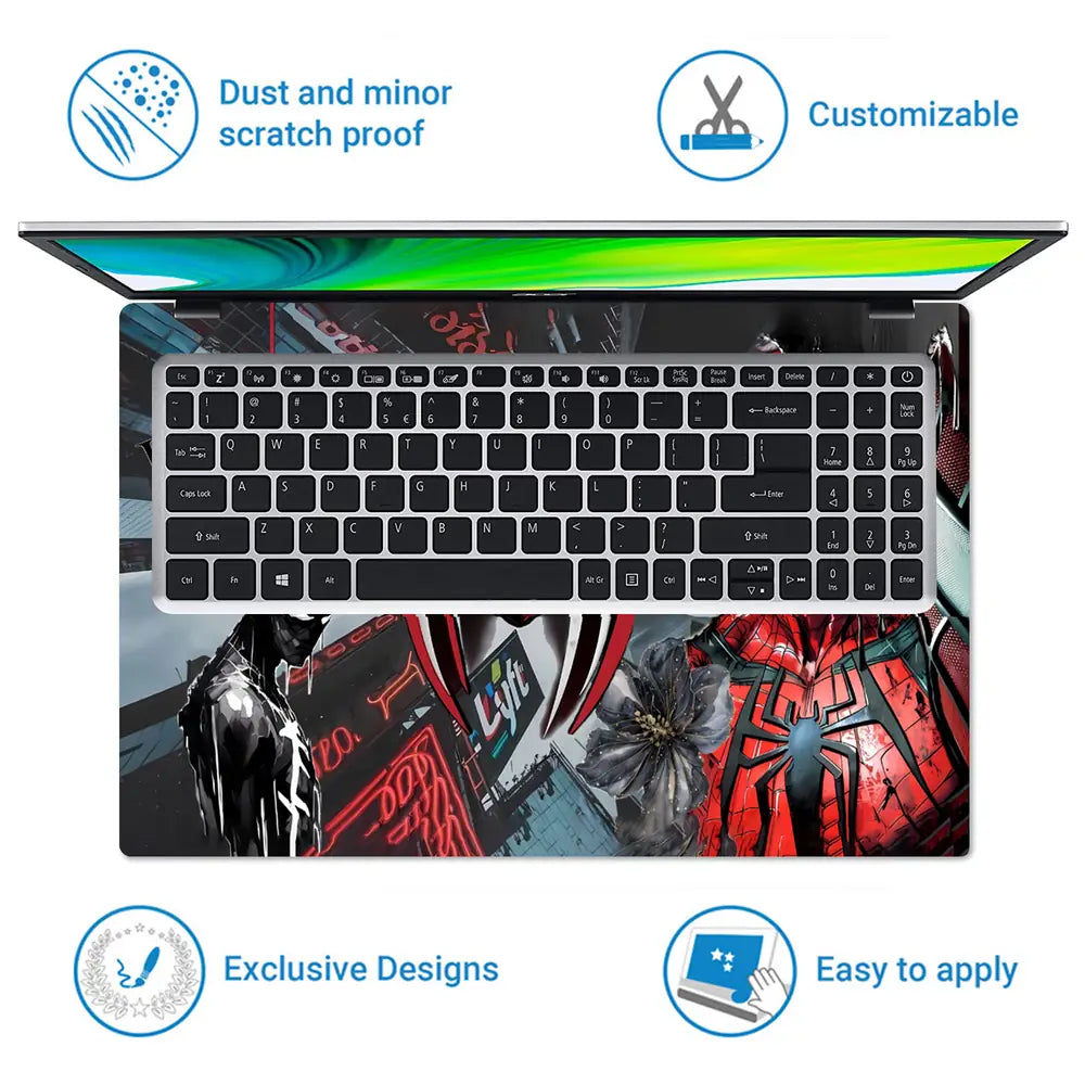 Dynamic Spider-man Comic Art Laptop Skin - View 5