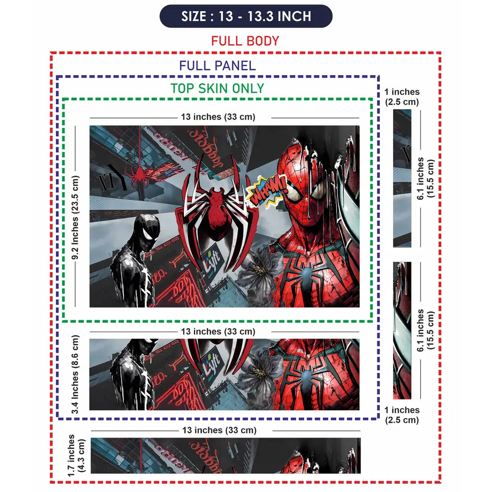 Dynamic Spider-man Comic Art Laptop Skin - View 6