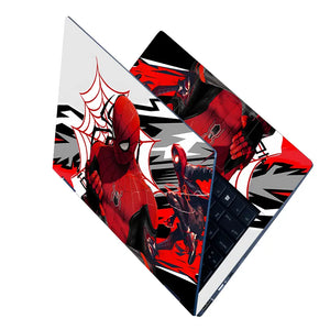 Dynamic Superhero Action Red Black White Laptop Skin - View 2