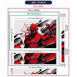 Dynamic Superhero Action Red Black White Laptop Skin - View 7