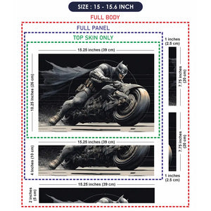 Dynamic Superhero Batman Riding Motorcycle Laptop Skin - View 8