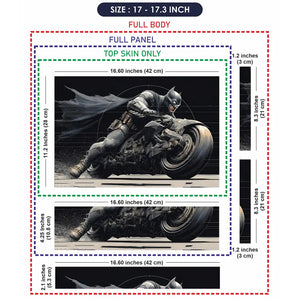 Dynamic Superhero Batman Riding Motorcycle Laptop Skin - View 9
