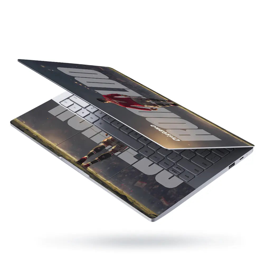 Dynamic Superhero Cristiano Ronaldo Illustration Laptop Skin - View 3
