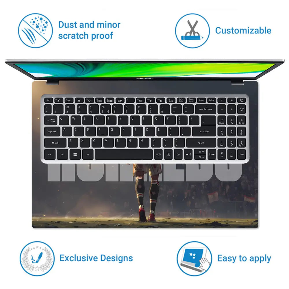 Dynamic Superhero Cristiano Ronaldo Illustration Laptop Skin - View 5