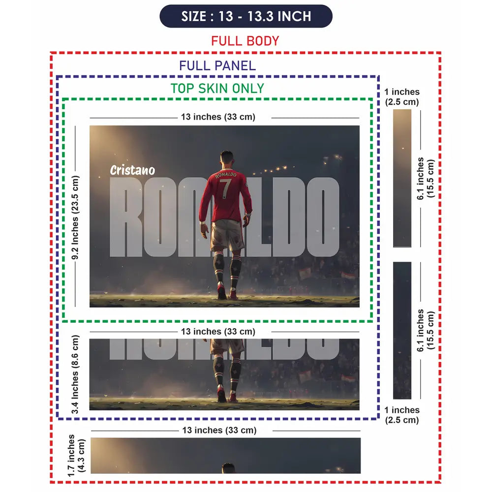 Dynamic Superhero Cristiano Ronaldo Illustration Laptop Skin - View 6