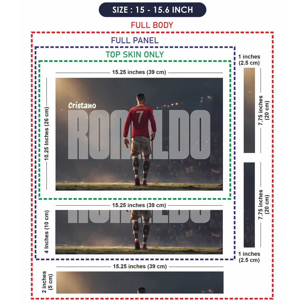Dynamic Superhero Cristiano Ronaldo Illustration Laptop Skin - View 8