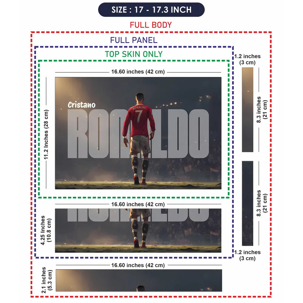 Dynamic Superhero Cristiano Ronaldo Illustration Laptop Skin - View 9