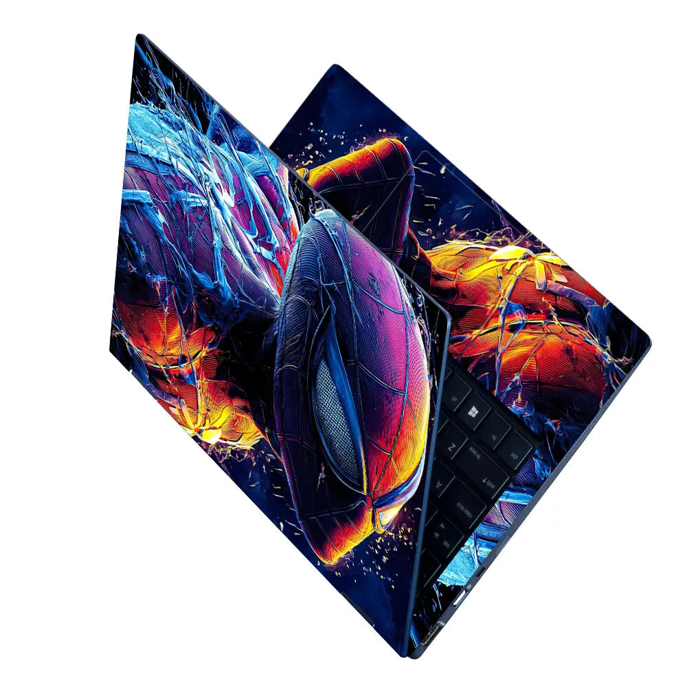 Dynamic Superhero Spider-man Action Scene Laptop Skin - View 2