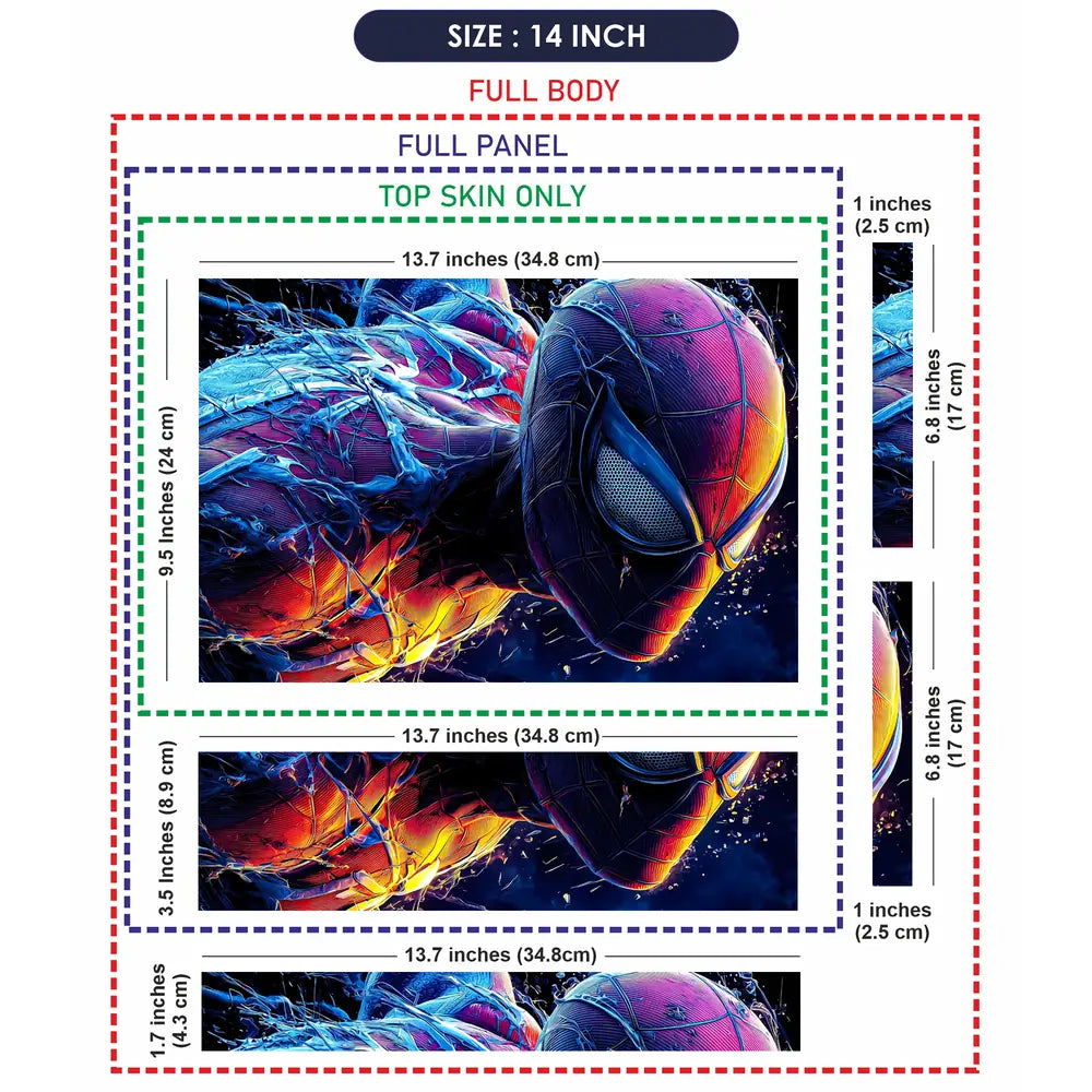 Dynamic Superhero Spider-man Action Scene Laptop Skin - View 7