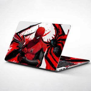 Dynamic Superhero Spider-man Red Action Laptop Skin - View 1