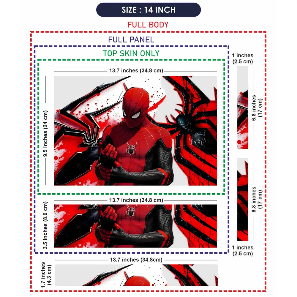 Dynamic Superhero Spider-man Red Action Laptop Skin - View 7