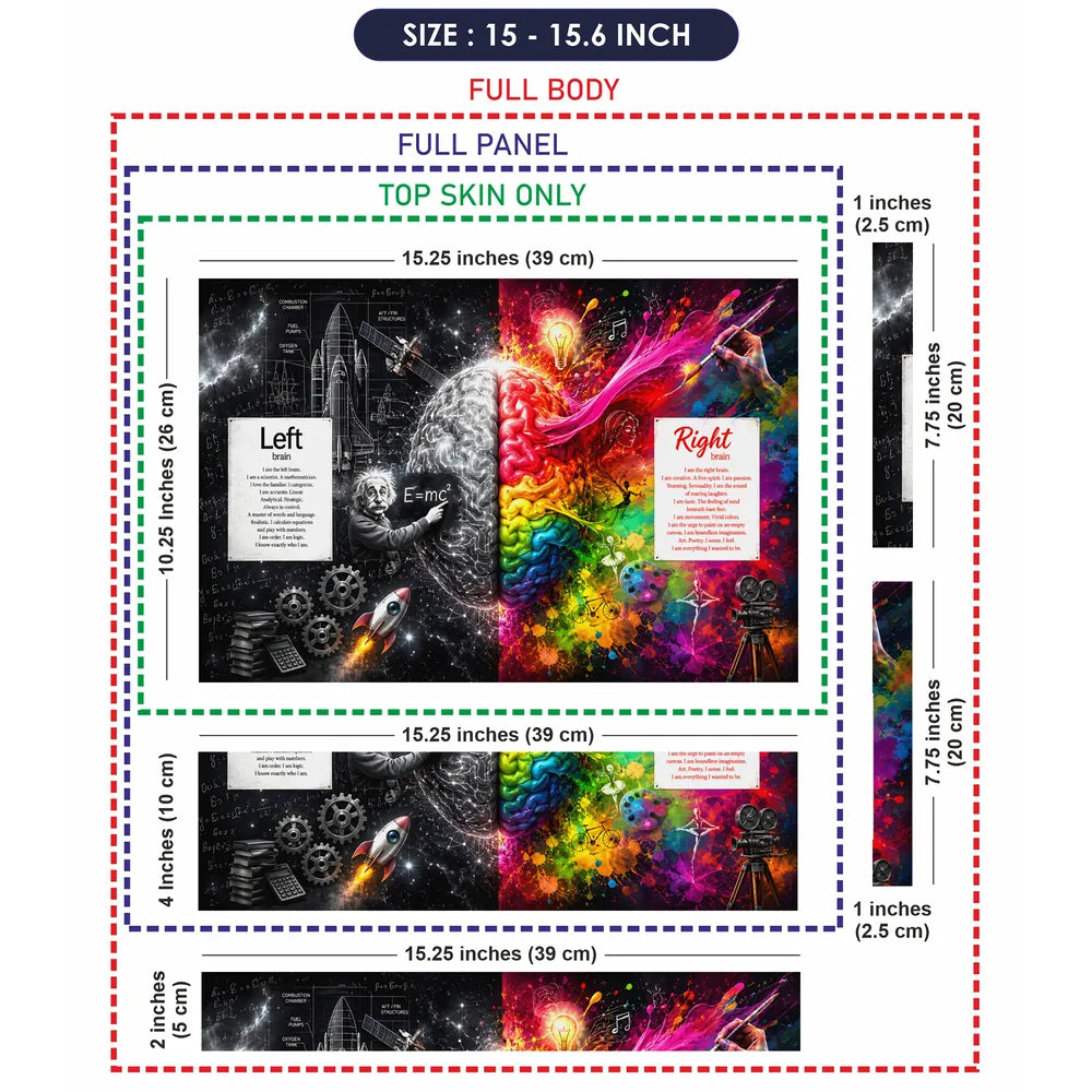 Einstein Left Right Brain Laptop Skin - View 8