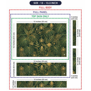 Elegant Tropical Leaves In Gold Laptop Skin - View 6