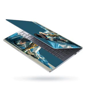Emotional Soccer Legend With Trophy Laptop Skin - View 3