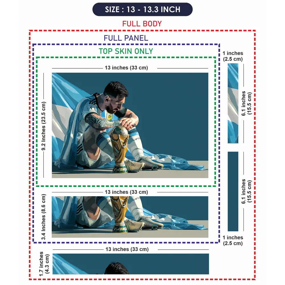 Emotional Soccer Legend With Trophy Laptop Skin - View 6