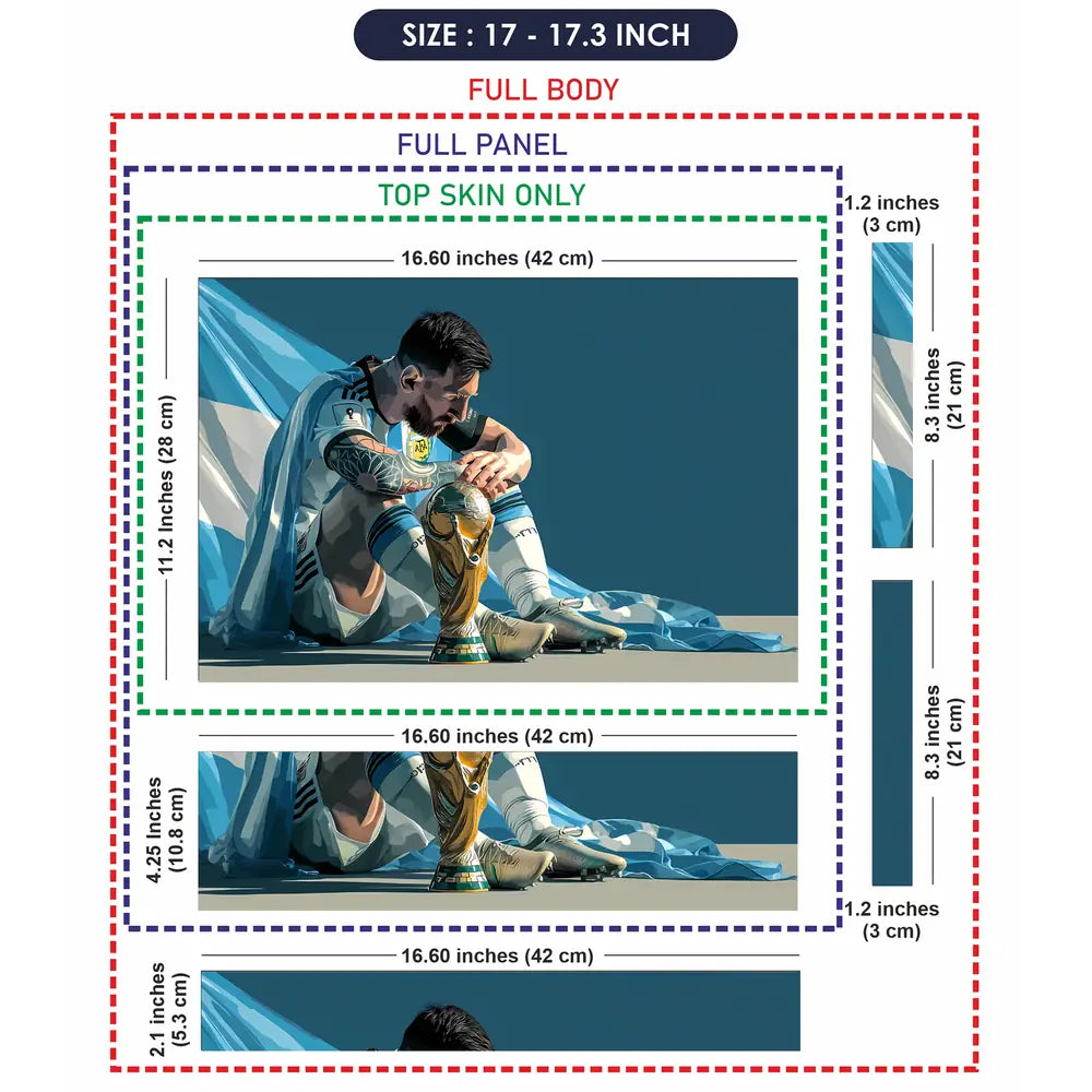 Emotional Soccer Legend With Trophy Laptop Skin - View 9