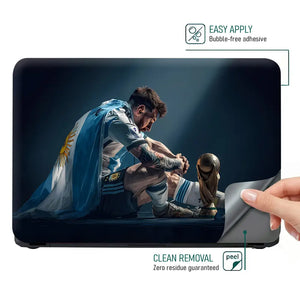 Emotional Soccer Star Reflecting On Victory Laptop Skin - View 4