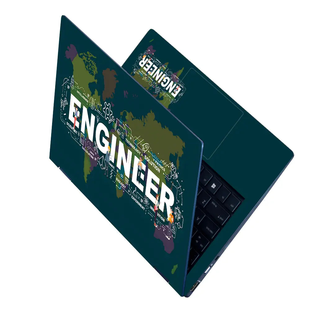 Engineer World Map Laptop Skin - View 2