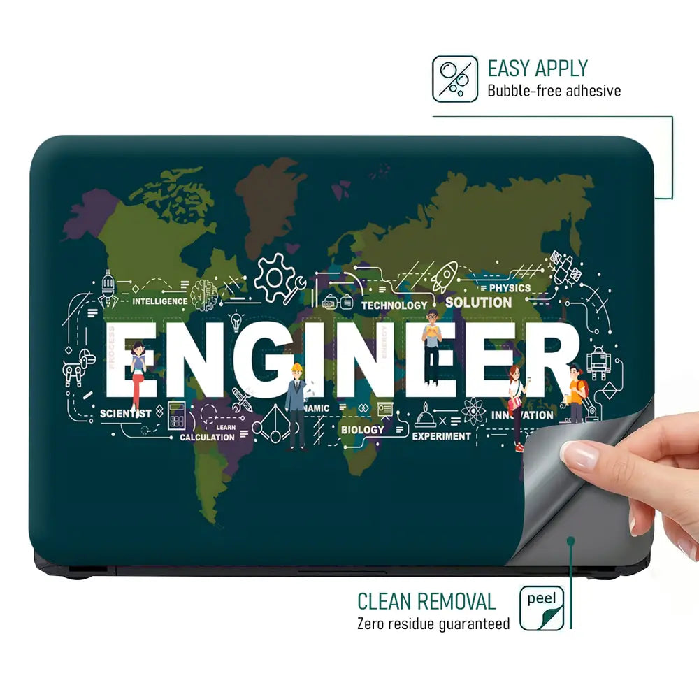 Engineer World Map Laptop Skin - View 4