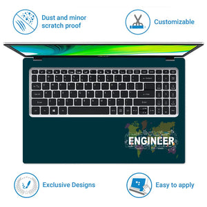 Engineer World Map Laptop Skin - View 5