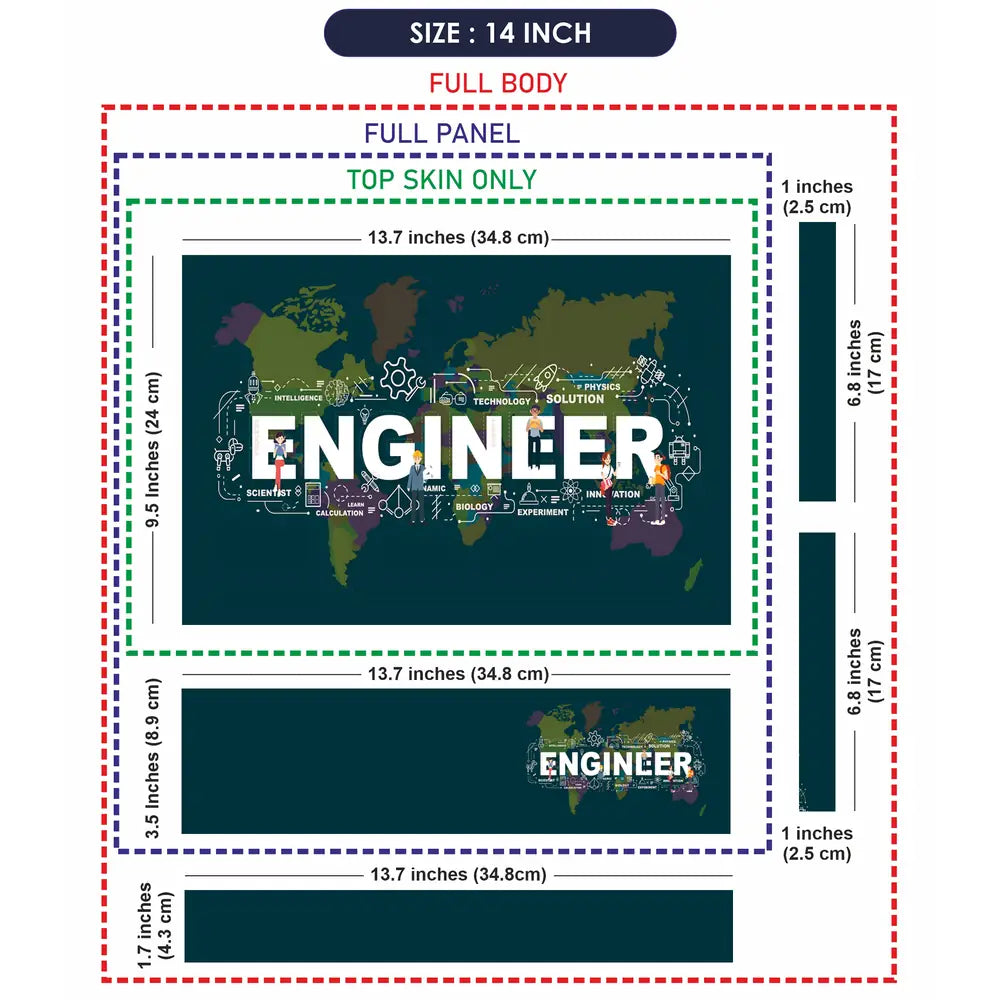 Engineer World Map Laptop Skin - View 7