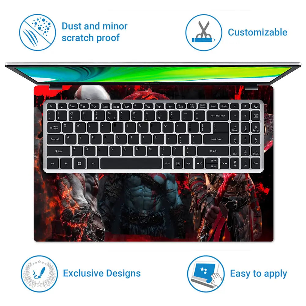 Epic Gaming Warrior Red Fury Laptop Skin - View 5