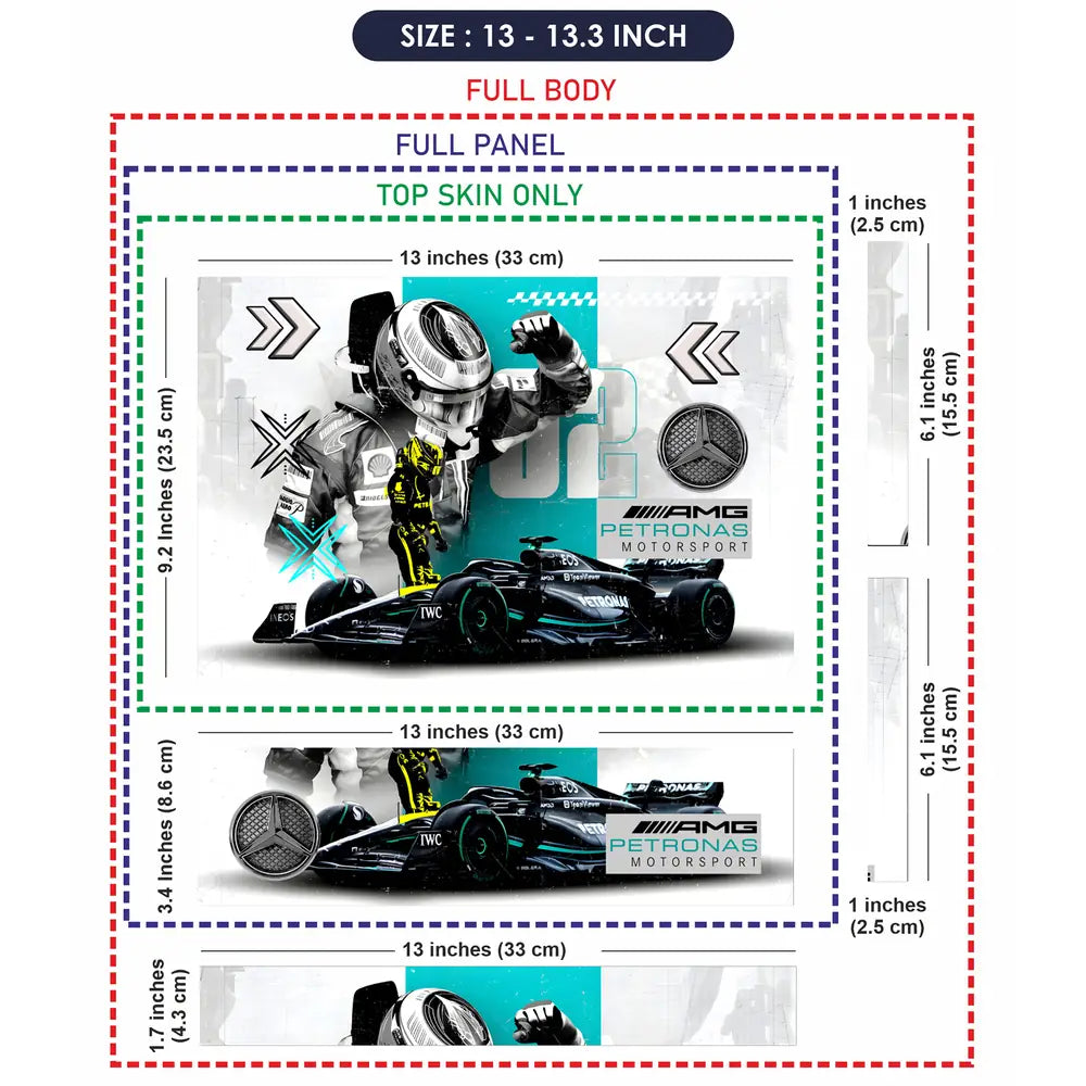 F1 AMG Race Car Laptop Skin - View 6