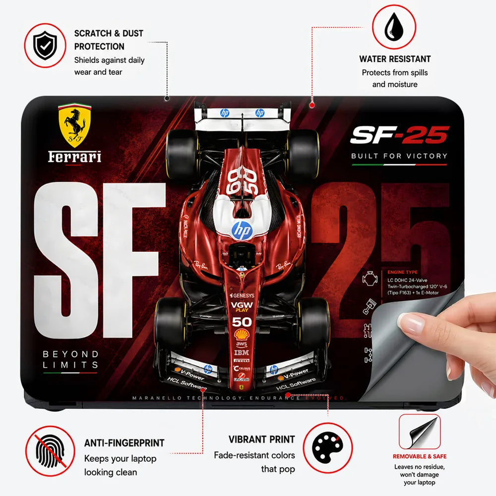 F1 Ferrari SF25 Top View Laptop Skin - View 4