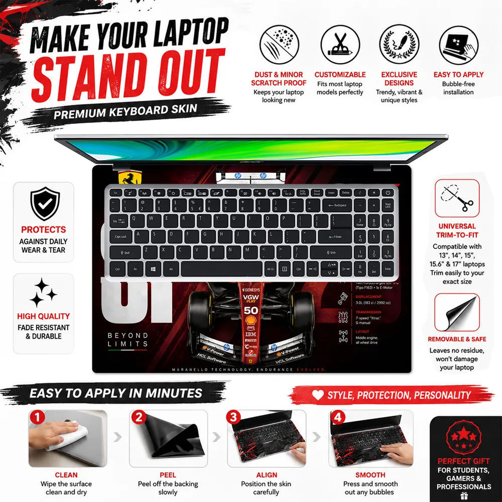 F1 Ferrari SF25 Top View Laptop Skin - View 5