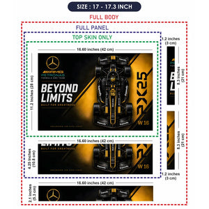 F1 Mercedes Gold Black W16 Laptop Skin - View 9