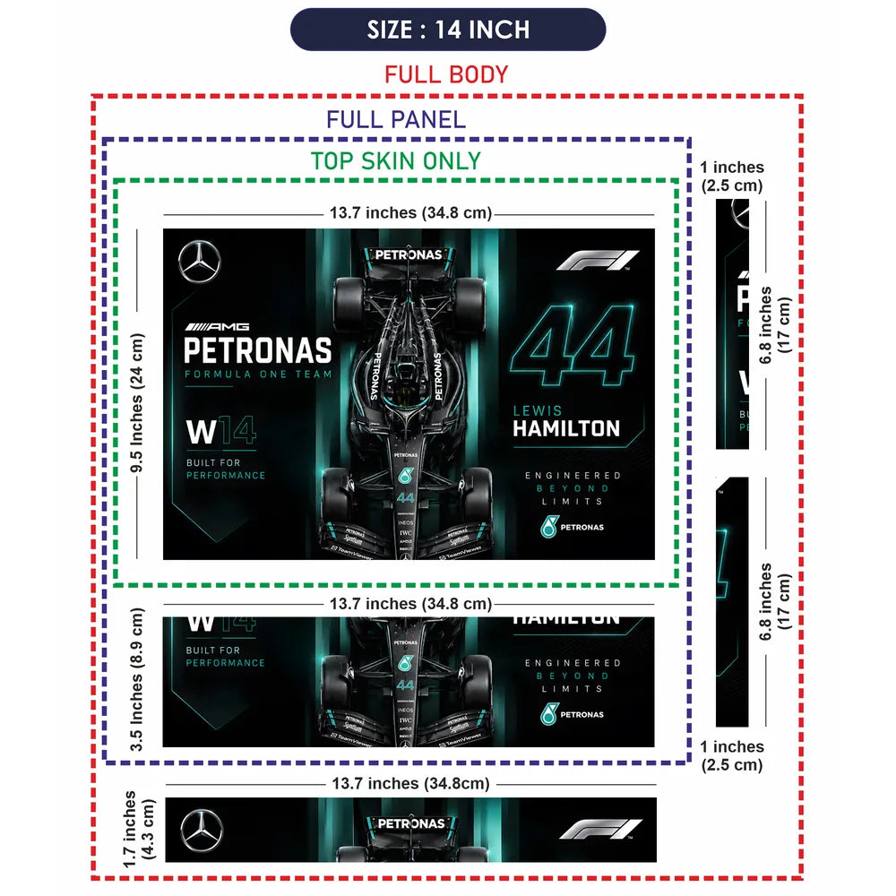 F1 Mercedes Petronas Hamilton 44 Laptop Skin - View 7