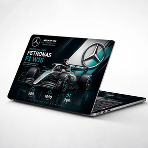 F1 Mercedes W16 Stats Podium Laptop Skin - View 1