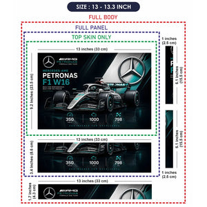 F1 Mercedes W16 Stats Podium Laptop Skin - View 6