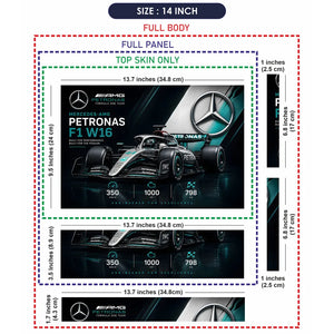 F1 Mercedes W16 Stats Podium Laptop Skin - View 7