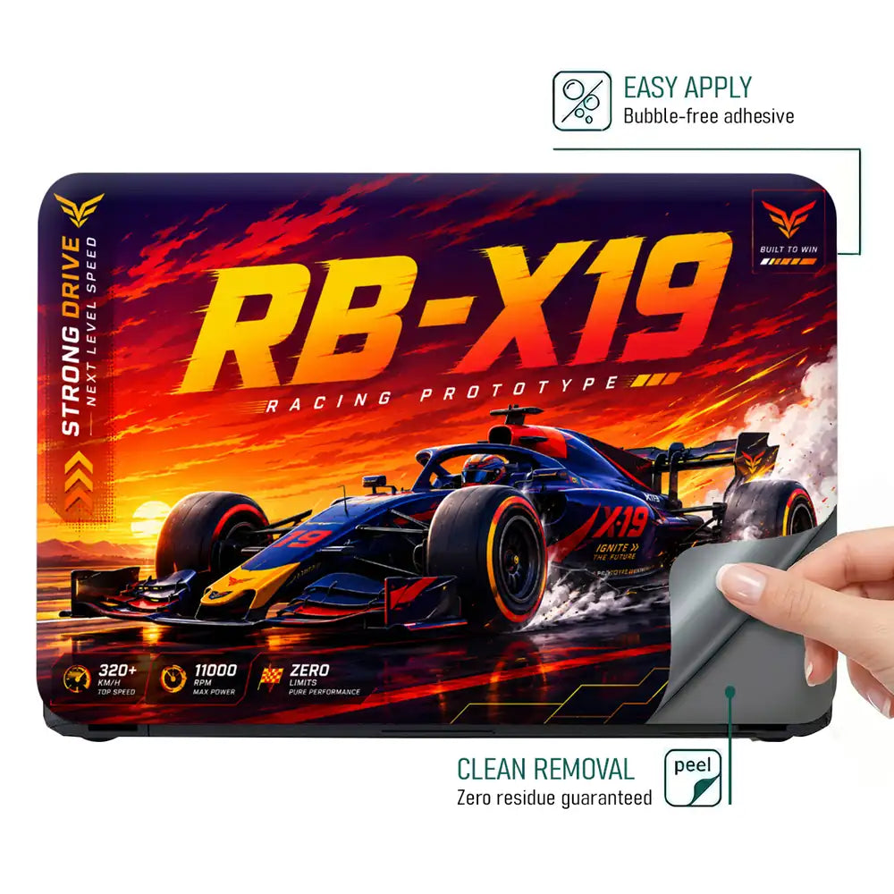 F1 RBX19 Racing Prototype Sunset Laptop Skin - View 4