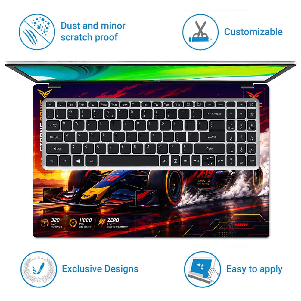 F1 RBX19 Racing Prototype Sunset Laptop Skin - View 5