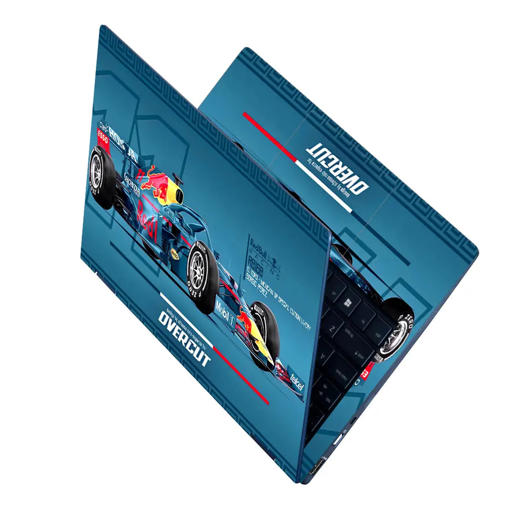 F1 Red Bull Neon Style Race Car Laptop Skin - View 2