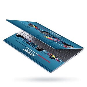 F1 Red Bull Neon Style Race Car Laptop Skin - View 3