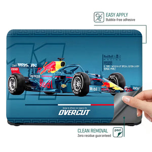 F1 Red Bull Neon Style Race Car Laptop Skin - View 4