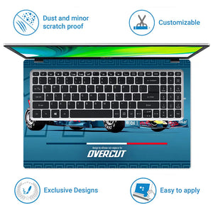 F1 Red Bull Neon Style Race Car Laptop Skin - View 5