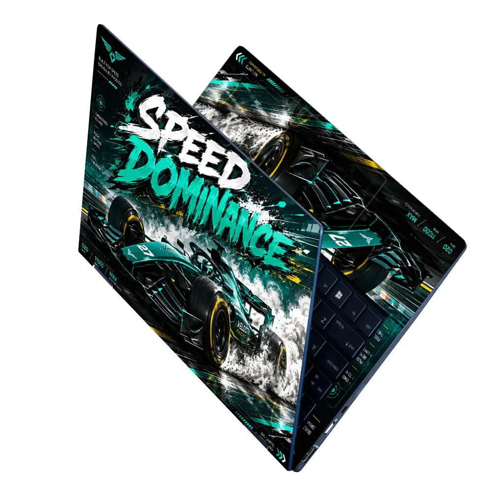 F1 Speed Dominance Velocity Racing Laptop Skin - View 2