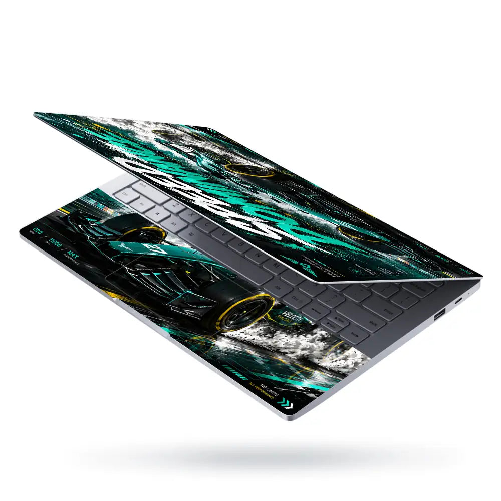 F1 Speed Dominance Velocity Racing Laptop Skin - View 3