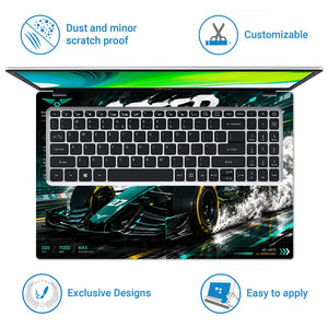 F1 Speed Dominance Velocity Racing Laptop Skin - View 5